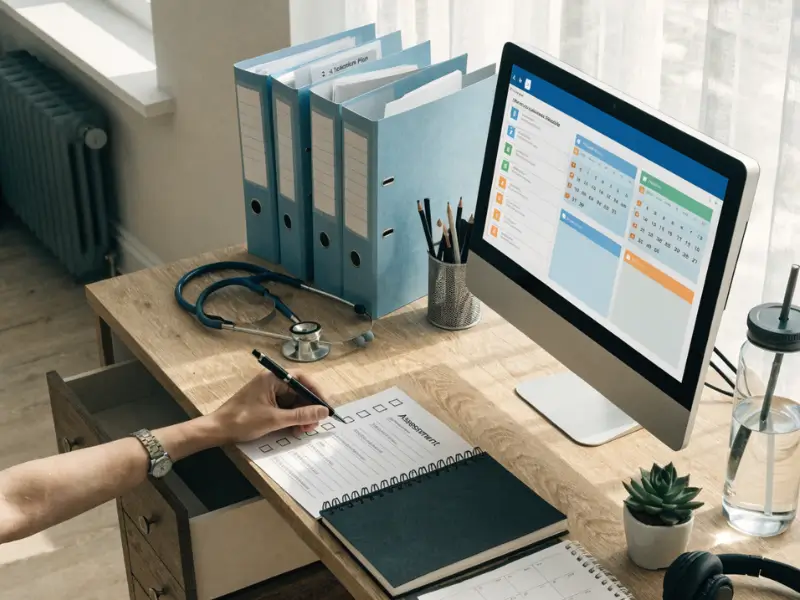 checklist installation IDEL avec étapes organisées sur un bureau professionnel