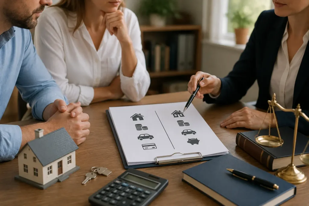 Accord de partage des biens divorce devant un notaire ou un avocat